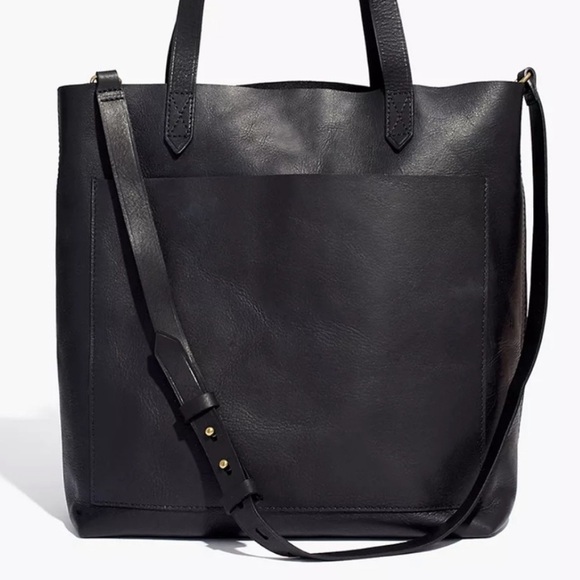 Elegant Black Leather Tote Bag - Picture 1 of 9